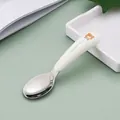 Toddler training spoon with 304 stainless steel and ergonomic white bear handle - 304 White Bear Spoon