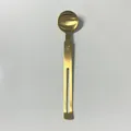 Cuillère doseuse 5cc en acier inoxydable doré avec long manche et fini mat - S / Or