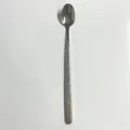 Cuillère à café en acier inoxydable poli avec long manche texturé et finition miroir - Motif de pierre / Cuillère à Glace Longue / Argenté