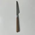 Coltello da bistecca in acciaio inox 304 con manico in legno di noce su sfondo bianco - Coltello Da Tavola Con Manico In Noce Opaco 304
