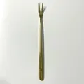 Elegant gold plated stainless steel long handle dessert fork with minimalist 3-prong design - Mirrored / Long Ice Fork / Gold