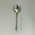 Detail of 304 stainless steel hammered spoon with mirror finish, 16.8cm long - 304 Hammered Round Spoon / Silver
