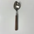 Cucchiaio in acciaio inossidabile 304 con manico retrò in legno di noce e testa argentata - Manico In Legno Di Noce Opaco 304: Cucchiaio
