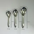 Trois tailles de cuillères en acier inoxydable 316 avec dimensions et poids précis - Ensemble Petit Moyen Et Grand