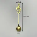 Cuchara mezcladora dorada de acero inoxidable 304 con mango en forma de clave de sol - Dorado