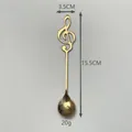 Cuchara dorada nota musical en acero inoxidable acabado de espejo medida 15,5cm - Rosa oro