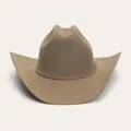 Classic tan wool felt cowboy hat with curved brim and silver metallic buckle detail - 58 / Camel