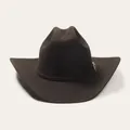 Classic dark brown wool felt cowboy hat with curved brim and silver metallic accent - 58 / Brown