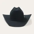 Classic black wool western cowboy hat with cattleman crease and curved brim on beige background - 58 / Black