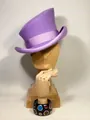 Classic purple wool felt fedora hat featuring a matching satin ribbon and curled brim - Violet