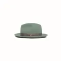 Chapeau Fedora en feutre de laine vert avec ruban décoratif et boucle métallique - L (58-60cm) / Vert matcha