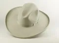 Detailed texture of light grey wool felt fedora with a matching satin ribbon band - L (58-60cm) / Light Gray