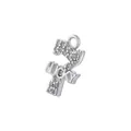 Detailed macro view of the silver Lucky number seven pendant inlaid with zircons - White Gold White Zirconia Lucky 7 Style (VD1878)