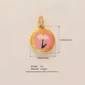 Petit pendentif en cuivre à motif marguerite rose pour accessoires bijoux DIY - Parapluie à Fleurs Roses (1)