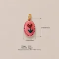 Pendentif fleur ovale rose vintage en cuivre pour la création de bijoux DIY. - Style Rose Ovale (18)
