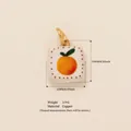 Handgefertigter Orangen-Anhänger aus Kupfer für DIY-Schmuckherstellung mit Angaben - Quadratische Orange