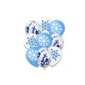 Winter-Schneeflocken-Ballon-Set mit blauen Drucken und Konfetti für Weihnachtspartys - Schneeflocken Druck Und Pailletten Ballons