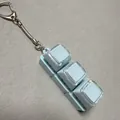 Stress-relief 3-key mechanical keyboard keychain with light blue base and clear caps - 3-Key Blue Shell Blue