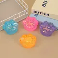 Cat paw stress relief toys set in blue pink purple orange with glitter details