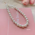 Elegant 12mm cream pearl necklace with gold lobster clasp and adjustable chain - Extra Large Specification Pearl Style (X1312金12mm)
