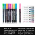 Set of 8 double line outline markers in PVC box for colorful drawing and scrapbooking - Export Edition (Multi-Color)