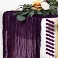 Dark purple cheesecloth table runner set of 10 for weddings and boho party decor - 90x180cm / Dark Purple