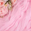 Pink bohemian cheesecloth table runner with soft crinkle texture for wedding decor - 90x180cm / Pink
