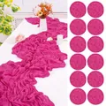 Fuchsia cheesecloth table runner set of 12 for elegant bohemian wedding banquet decor - 90x180cm / Rose Red