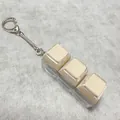 Mechanical 3-key keychain with cream keycaps and transparent acrylic base for stress relief - 3-Key Transparent Shell Beige