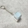Mechanical keyboard keycap keychain with light blue cap and transparent cover - 1-Key White Shell Blue