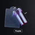 Sello de silicona morado para uñas con plantilla mandala y mango transparente - Pequeño (2.4cm) / Púrpura