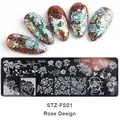 Nagelstempelplaat STZ-FS01 met rozen- en vlinderpatronen voor stijlvolle nail art - Stalen Plaat Stz-fs01