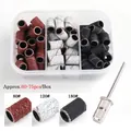 Manicure sanding bands set in brown white black with mandrel and plastic storage box - Mixed 3-Color Set (1990-02) / Colorful