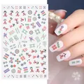 Chinesische Neujahrs Nagelaufkleber F526 mit traditionellen Mahjong-Fliesenmustern - F526 (nackter Film)