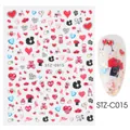 Adesivi per unghie San Valentino STZ-C015 con cuori rosa e silhouette di coppia - Stile Romance Silhouette di Coppia (STZ-C015)