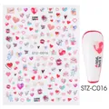 Adesivi per unghie San Valentino STZ-C016 con cuori colorati, orsi e lettere d'amore - Stile Cuore Orso Polare Cartone Animato (STZ-C016)