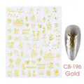 Adesivi per unghie 3D oro CB-196 con ritratti artistici e motivi a cuore eleganti - Stile Ritratto Artistico Lineare (CB-196) / Oro