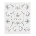 Adesivo per unghie mandala luna e loto nero, modello numero STZ-638 - Stile Pendente Mandala (STZ-638)