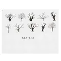 Adesivi per unghie ad acqua con sagome di alberi invernali neri design STZ-641 - Stile Silhouette Albero Nero (STZ-641)