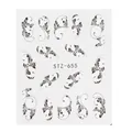 Adesivi per unghie STZ-655 con motivi a fiori e viticci neri per decorazione manicure - Stile Floreale Vite a Voluta (STZ-655)