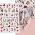 Detail von STZ-CS198 Nageltattoo mit chinesischer Kalligraphie und Blumenmotiven - Retro Roter Ahorn Kalligraphie (STZ-CS198)