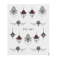 Adesivi per unghie STZ-657 con mandala, rose rosse e pietre preziose blu - Stile Gemma Rosa Mandala (STZ-657)