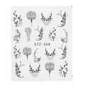 Adesivi per unghie ad acqua con farfalle e fiori neri modello STZ-658 - Stile Totem Fiore Farfalla (STZ-658)