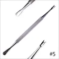 Detail of #5 dual-ended stainless steel cuticle pusher and trimmer for nail care - Steel Pusher Style 5