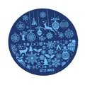 Makro-Detail der STZ-M02 Nagelstempelplatte aus Edelstahl mit weihnachtlichen Motiven - Schneeflocke Rentier Thema Stil (STZ-M02)