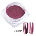 Macro-opname van roze paars chroom nagelpoeder met hoogglans metallic afwerking - Roos Paars (C002P) / Roospaars