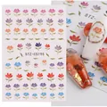Adesivi per unghie 3D con fiori colorati dipinti a mano, modello STZ-CS195 - Stile Floreale Multicolore (STZ-CS195)