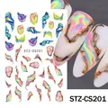 Adesivo per unghie 3D STZ-CS201 con motivo marmo sfumato e accenti in foglia d'oro - Stile Marmo Sfumato Fantasma (STZ-CS201)