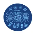 Christmas nail art stamping plate STZ-M05 with snowflakes, deer, and merry holiday motifs - Snowman Reindeer Sleigh Style (STZ-M05)