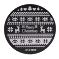 Stainless steel nail stamping plate with Christmas patterns like snowflakes and STZ-M08 - Christmas Tree Heart Text Style (STZ-M08)